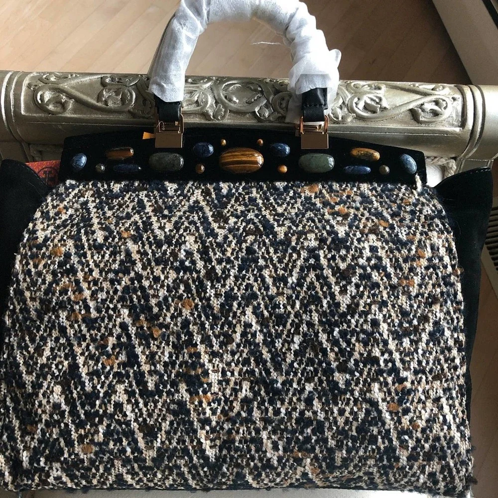NWT Tory Burch Attersee Chevron Satchel